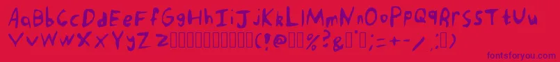PunkRockHandwriting Regular Font – Purple Fonts on Red Background