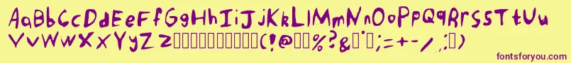 PunkRockHandwriting Regular Font – Purple Fonts on Yellow Background