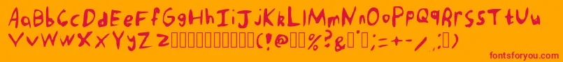 PunkRockHandwriting Regular Font – Red Fonts on Orange Background