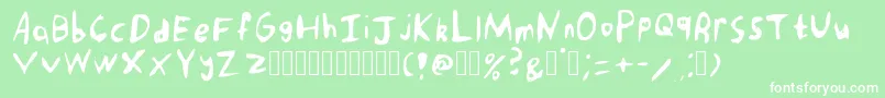 フォントPunkRockHandwriting Regular – 緑の背景に白い文字