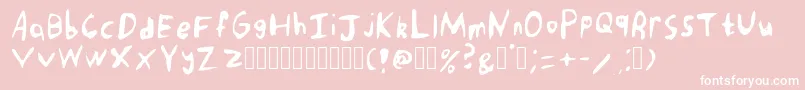 フォントPunkRockHandwriting Regular – ピンクの背景に白い文字