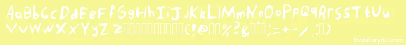 PunkRockHandwriting Regular Font – White Fonts on Yellow Background