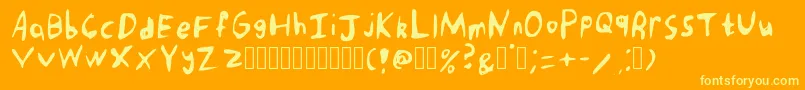 PunkRockHandwriting Regular Font – Yellow Fonts on Orange Background