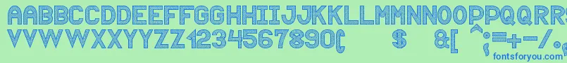 Puntiyisca St Font – Blue Fonts on Green Background