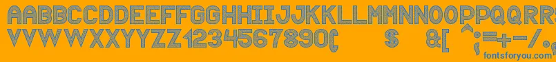 Puntiyisca St-Schriftart – Blaue Schriften auf orangefarbenem Hintergrund
