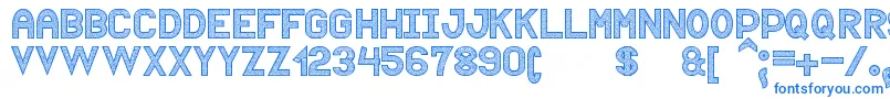 Puntiyisca St-Schriftart – Blaue Schriften auf weißem Hintergrund