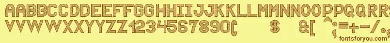 Puntiyisca St-Schriftart – Braune Schriften auf gelbem Hintergrund