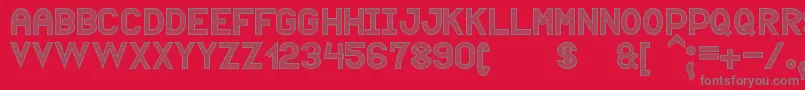 Puntiyisca St-Schriftart – Graue Schriften auf rotem Hintergrund