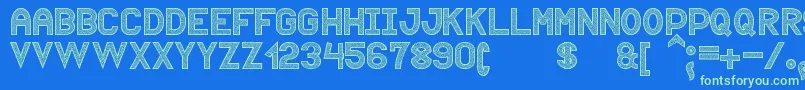 Weitere Informationen zur Puntiyisca St-Schriftart Puntiyisca St-Schriftart – Grüne Schriften auf blauem Hintergrund
