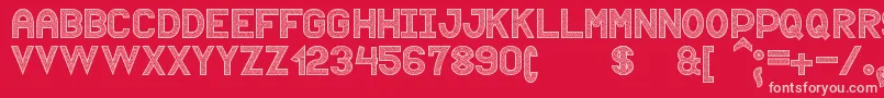 Puntiyisca St Font – Pink Fonts on Red Background