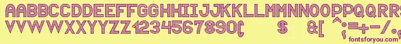 Puntiyisca St Font – Purple Fonts on Yellow Background