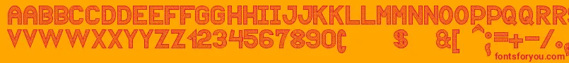 Puntiyisca St Font – Red Fonts on Orange Background