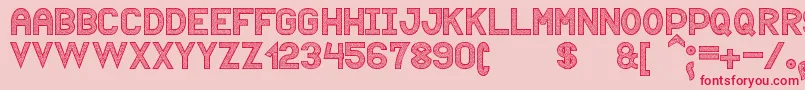 Puntiyisca St-Schriftart – Rote Schriften auf rosa Hintergrund