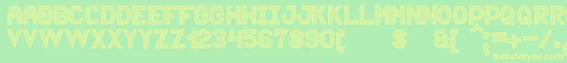 Puntiyisca St Font – Yellow Fonts on Green Background