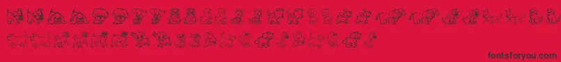 Pupies Font – Black Fonts on Red Background