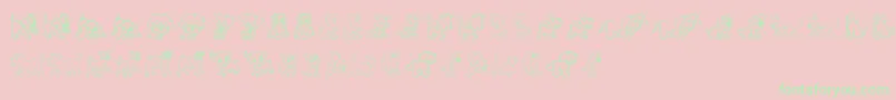 Pupies Font – Green Fonts on Pink Background