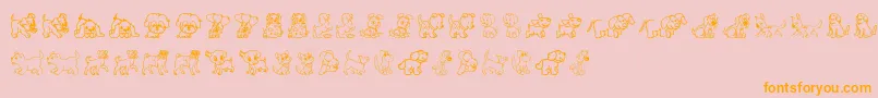 Pupies Font – Orange Fonts on Pink Background