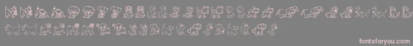 Pupies Font – Pink Fonts on Gray Background