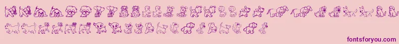 Pupies Font – Purple Fonts on Pink Background