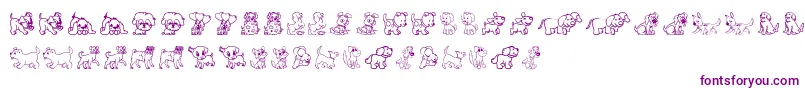 Pupies Font – Purple Fonts on White Background