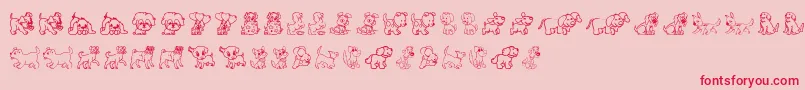 Pupies Font – Red Fonts on Pink Background