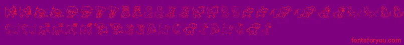 Pupies Font – Red Fonts on Purple Background