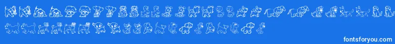 Pupies Font – White Fonts on Blue Background