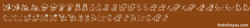 Pupies Font – White Fonts on Brown Background