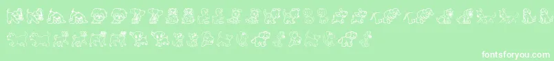 Pupies Font – White Fonts on Green Background