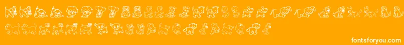 Pupies Font – White Fonts on Orange Background