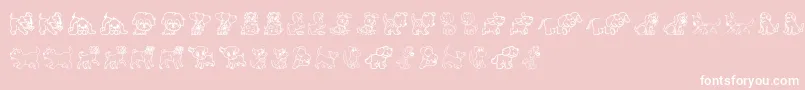 Pupies Font – White Fonts on Pink Background