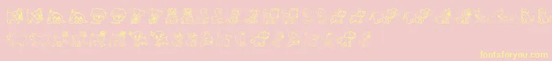 Pupies Font – Yellow Fonts on Pink Background