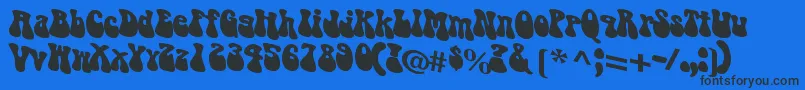 Puppy    Font – Black Fonts on Blue Background