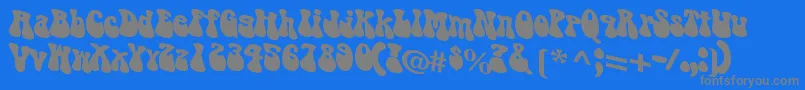 Puppy    Font – Gray Fonts on Blue Background