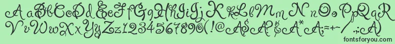 PuppyPooky Font – Black Fonts on Green Background