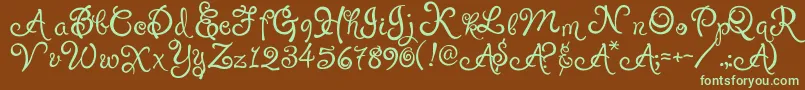 PuppyPooky Font – Green Fonts on Brown Background