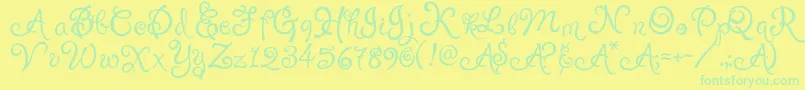More about PuppyPooky Font PuppyPooky Font – Green Fonts on Yellow Background