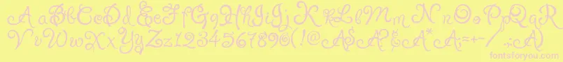 PuppyPooky Font – Pink Fonts on Yellow Background