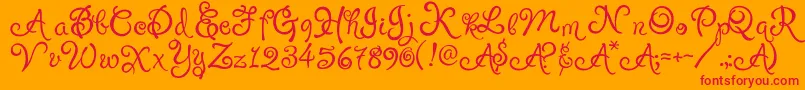 PuppyPooky Font – Red Fonts on Orange Background