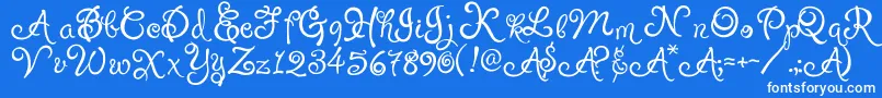 PuppyPooky Font – White Fonts on Blue Background