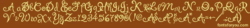 PuppyPooky Font – Yellow Fonts on Brown Background