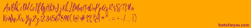 puralova Regular Font – Purple Fonts on Orange Background