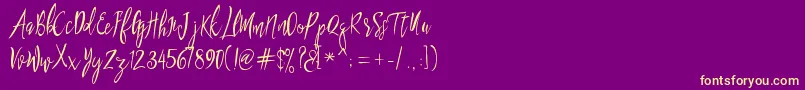 Шрифт puralova Regular – жёлтые шрифты на фиолетовом фоне