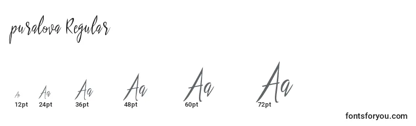 Puralova Regular Font Sizes