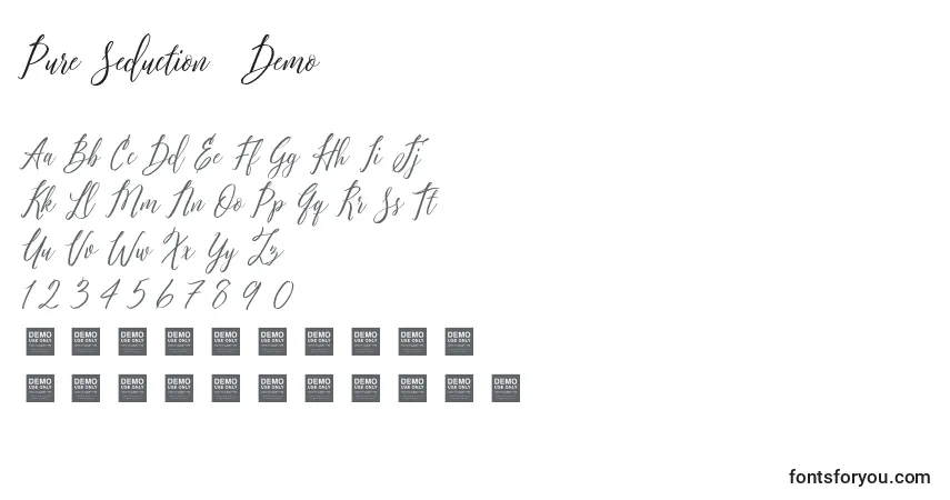 Schriftart Pure Seduction   Demo – Alphabet, Zahlen, spezielle Symbole
