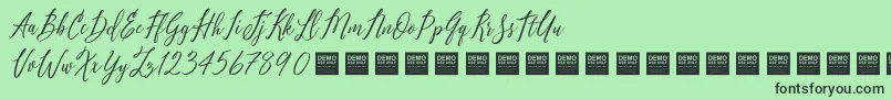 Pure Seduction   Demo Font – Black Fonts on Green Background