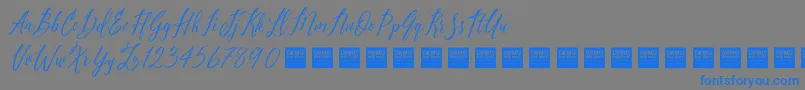 Pure Seduction   Demo-Schriftart – Blaue Schriften auf grauem Hintergrund