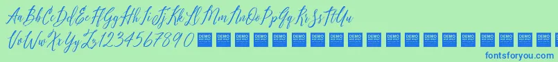 Pure Seduction   Demo-Schriftart – Blaue Schriften auf grünem Hintergrund