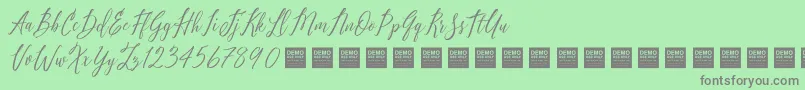 Pure Seduction   Demo Font – Gray Fonts on Green Background