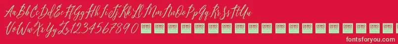 Pure Seduction   Demo Font – Green Fonts on Red Background